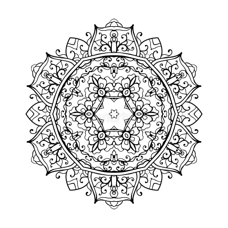 Outline mandala for coloring book decorative round ornament anti