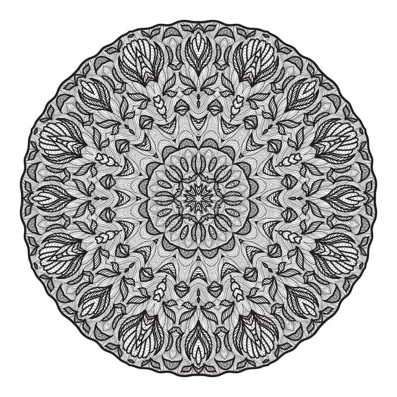 Crazy mandala template for coloring book zendoodle round zentangle stock vector