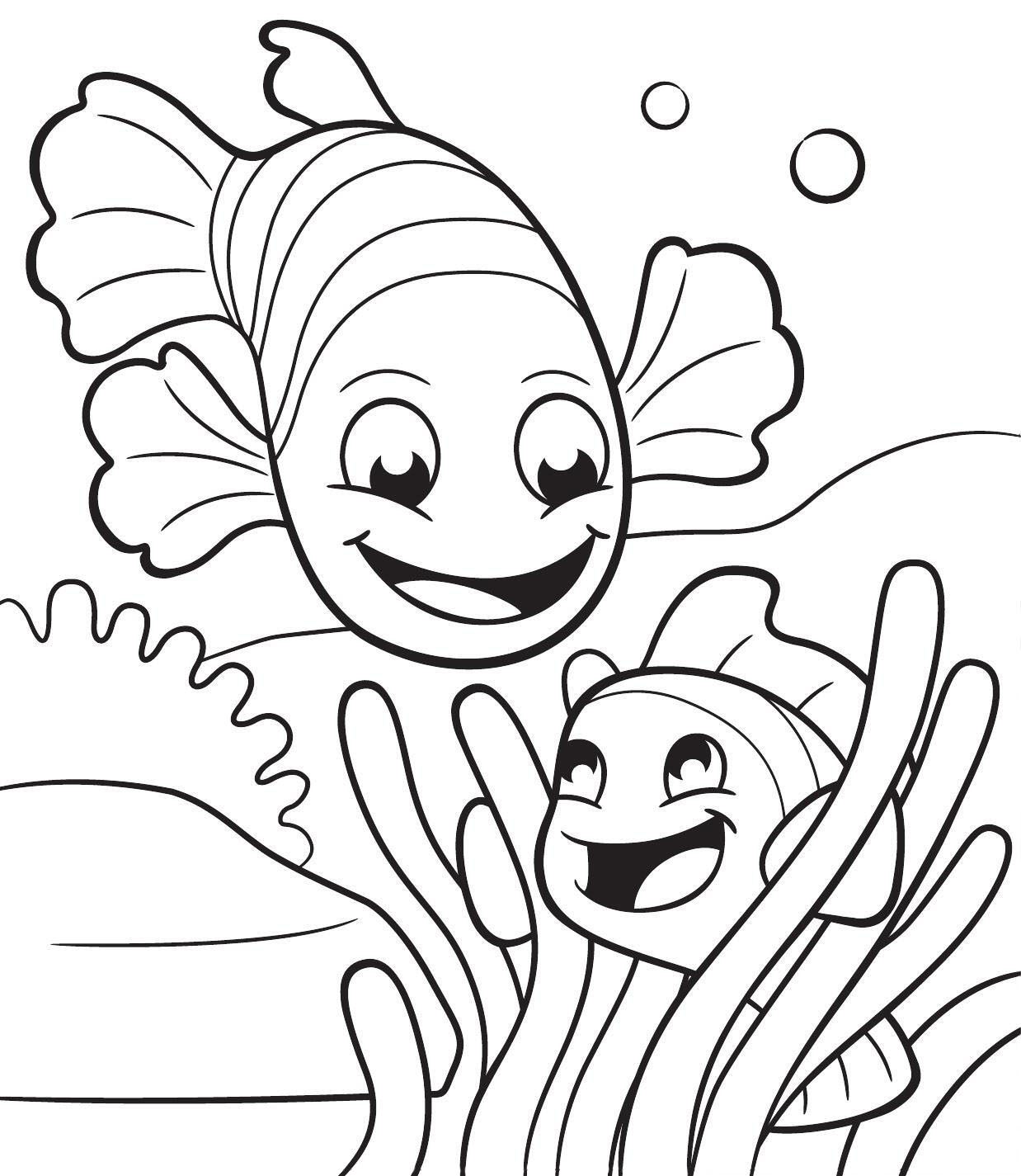Nada clown fish colouring page