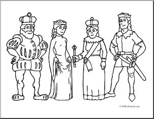 Clip art royal family coloring page i