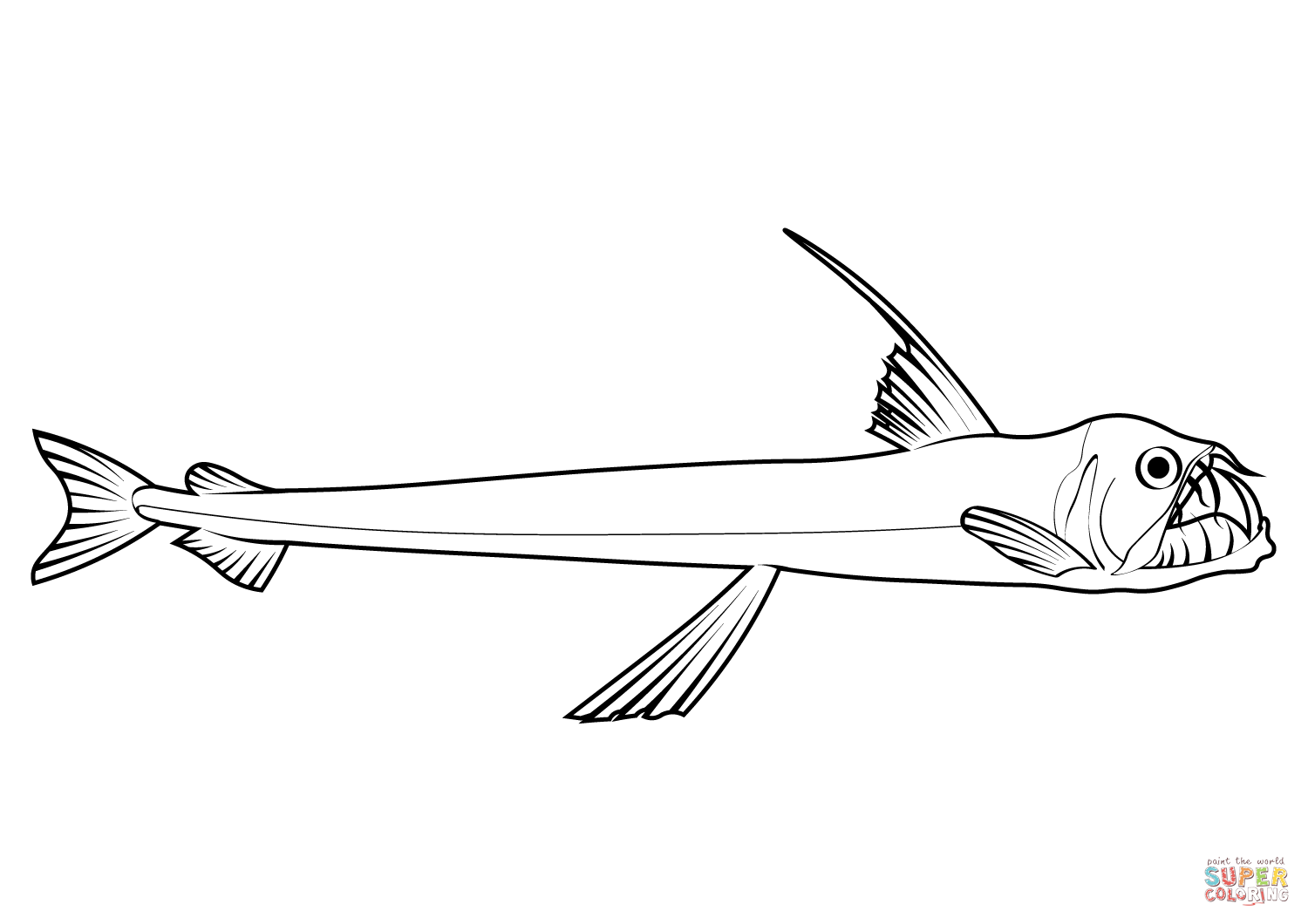 Sloanes viperfish chauliodus sloani coloring page free printable coloring pages