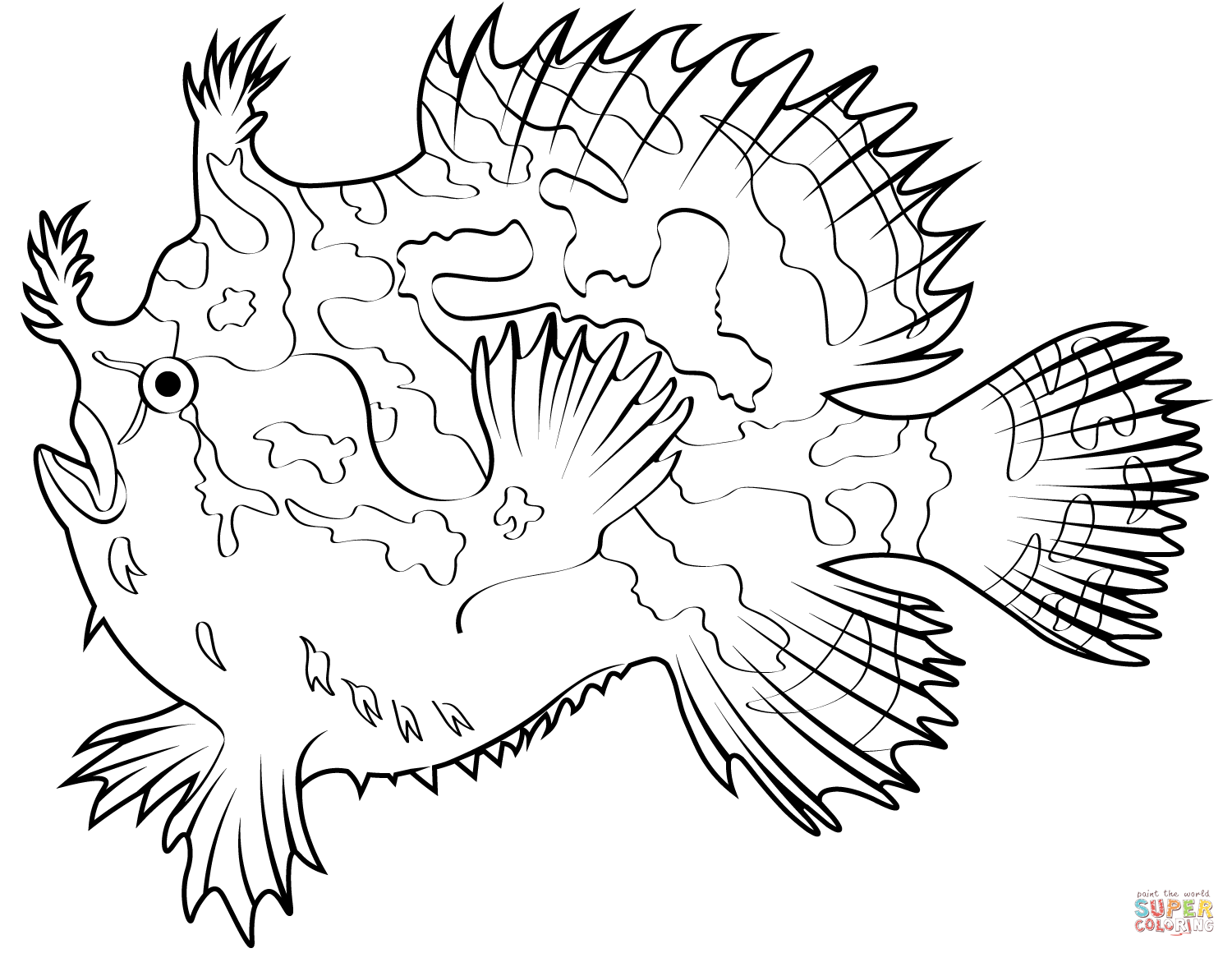 Sargassum fish histrio histrio coloring page free printable coloring pages