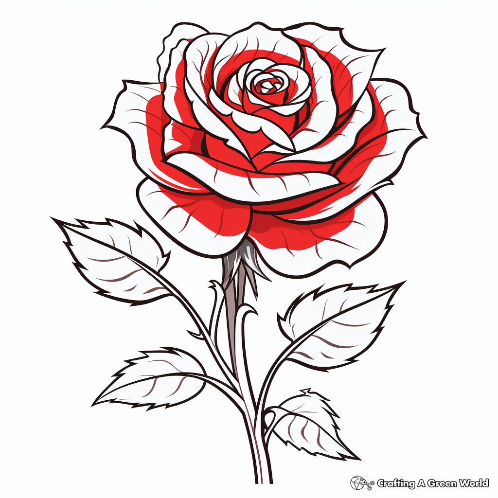 Realistic rose coloring pages