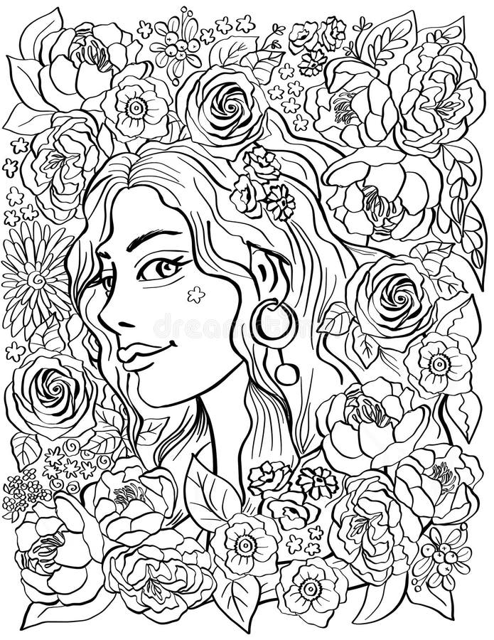 Coloring book princess stock photos