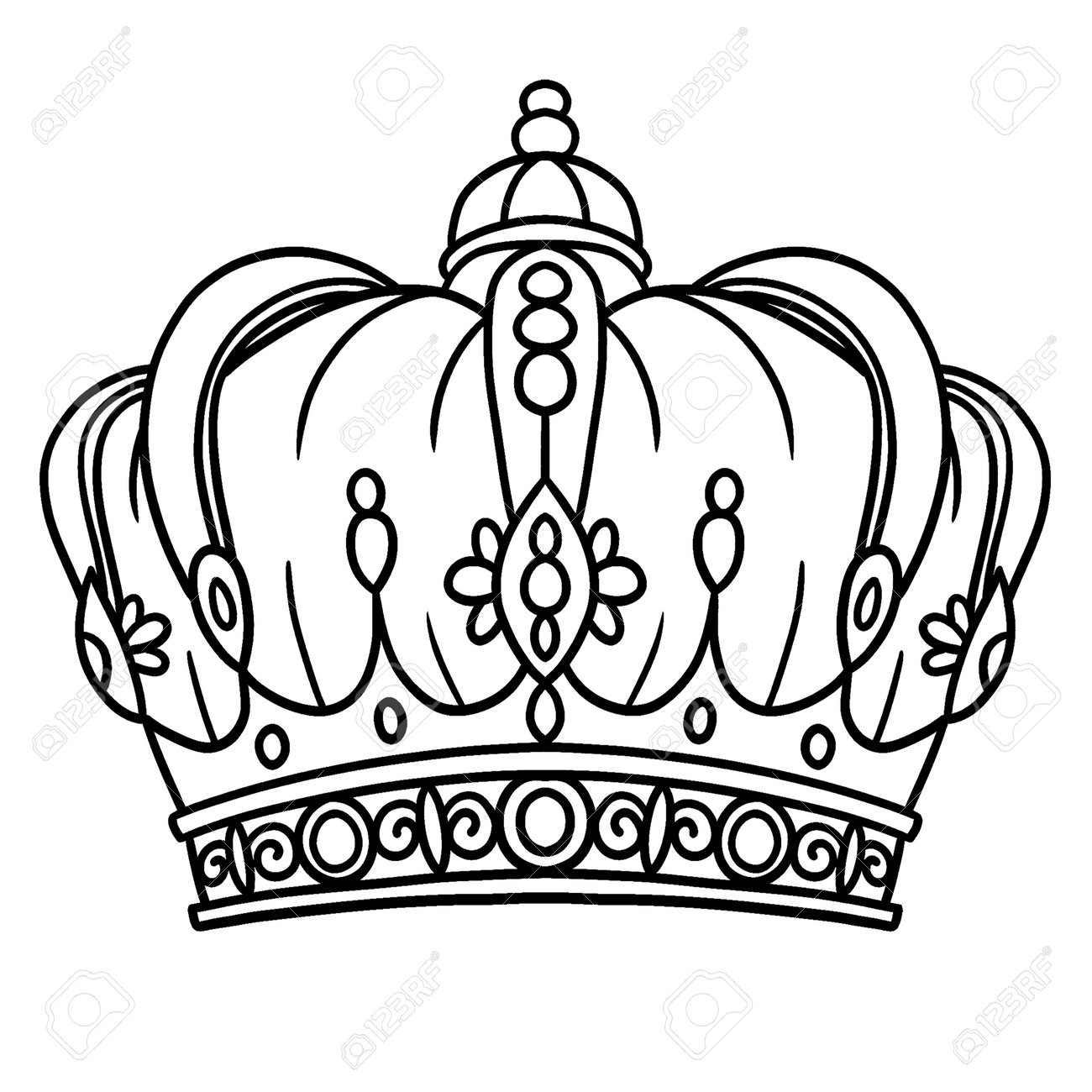 Mardi gras king crown isolated coloring page royalty free svg cliparts vectors and stock illustration image
