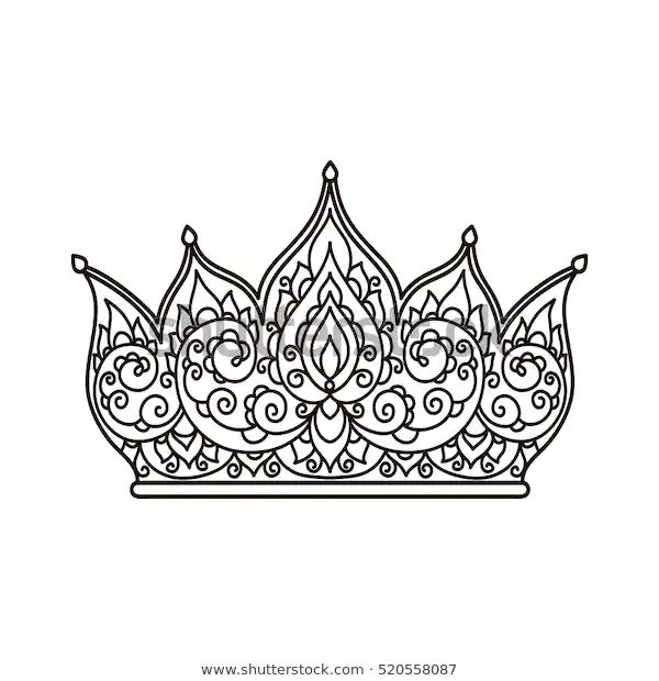 Vector illustration outline crown coloring page stock vector royalty free shutterstock crown outline coloring pages princess crown tattoos
