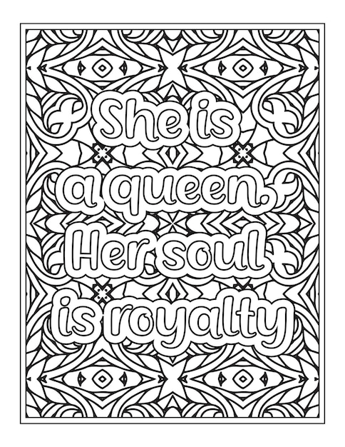 Premium vector strong women quotes coloring page for kdp interior