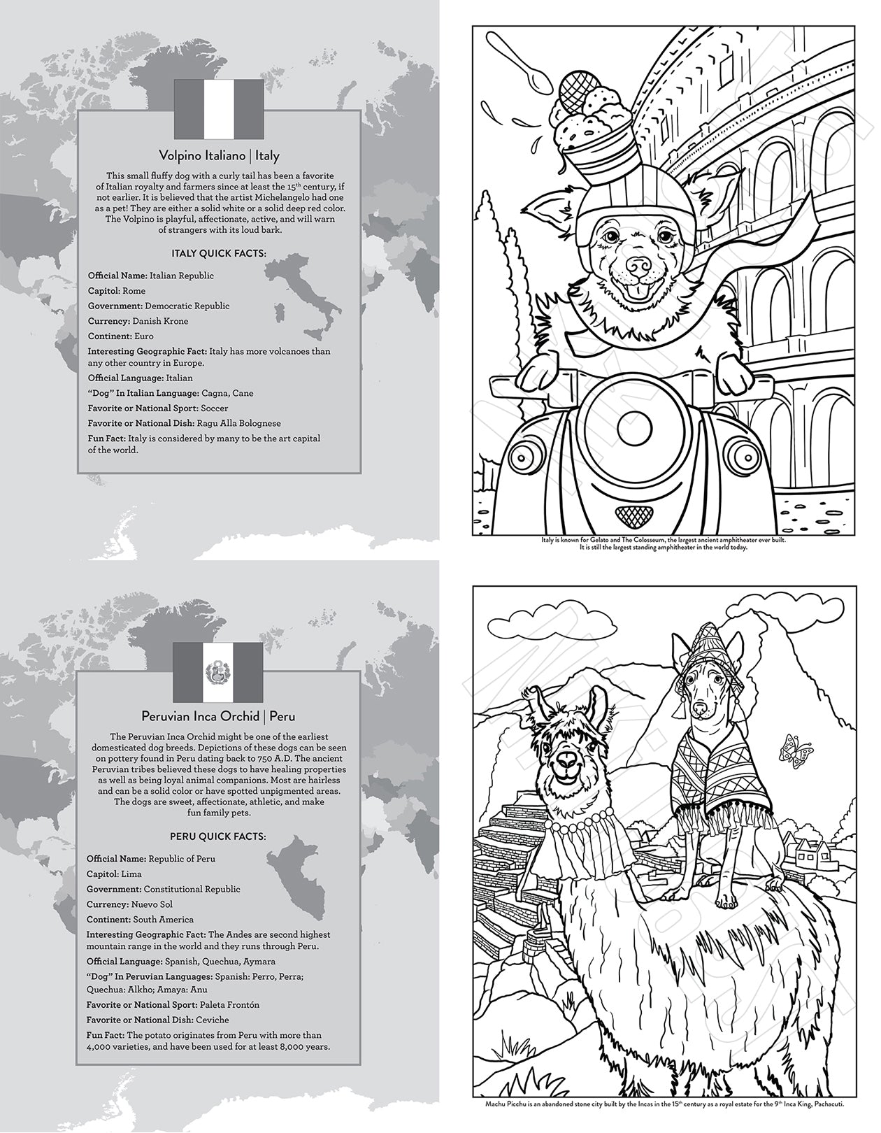 Dogs of the world educational coloring book â nikki august