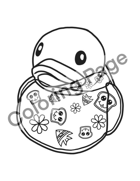 Rubber ducky container coloring page