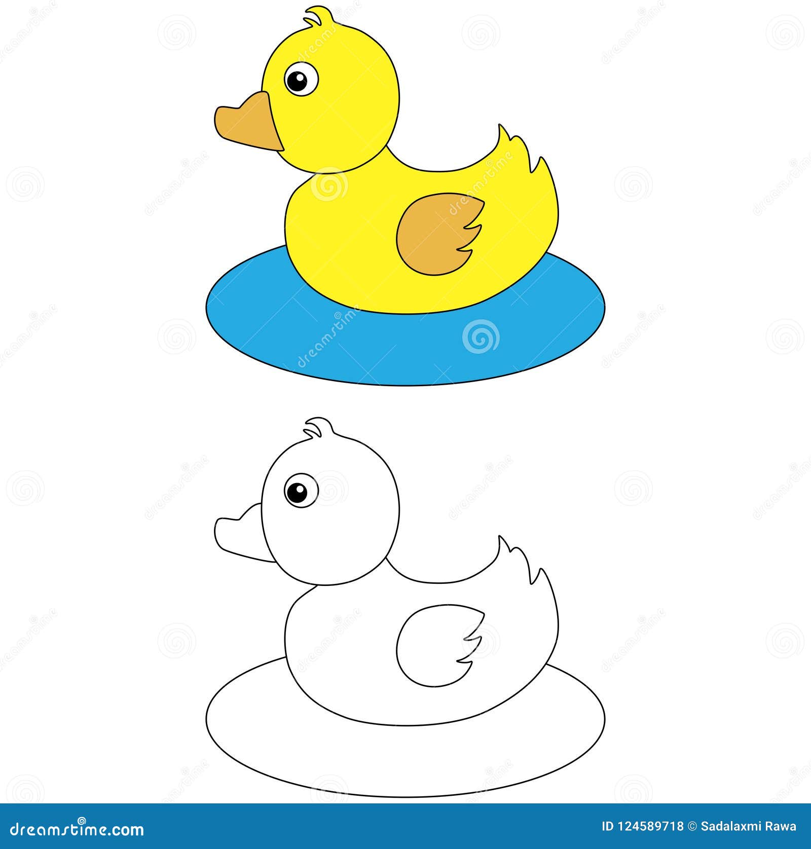 Rubber duck on water stock photo illustration of blue
