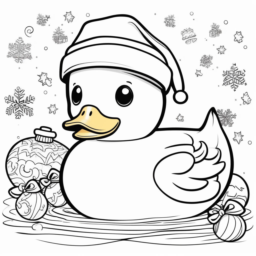 Kid style drawing of a orange duck with a green beak