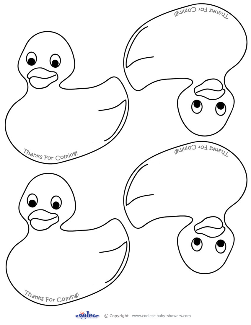 Printable rubber ducky thank you cards