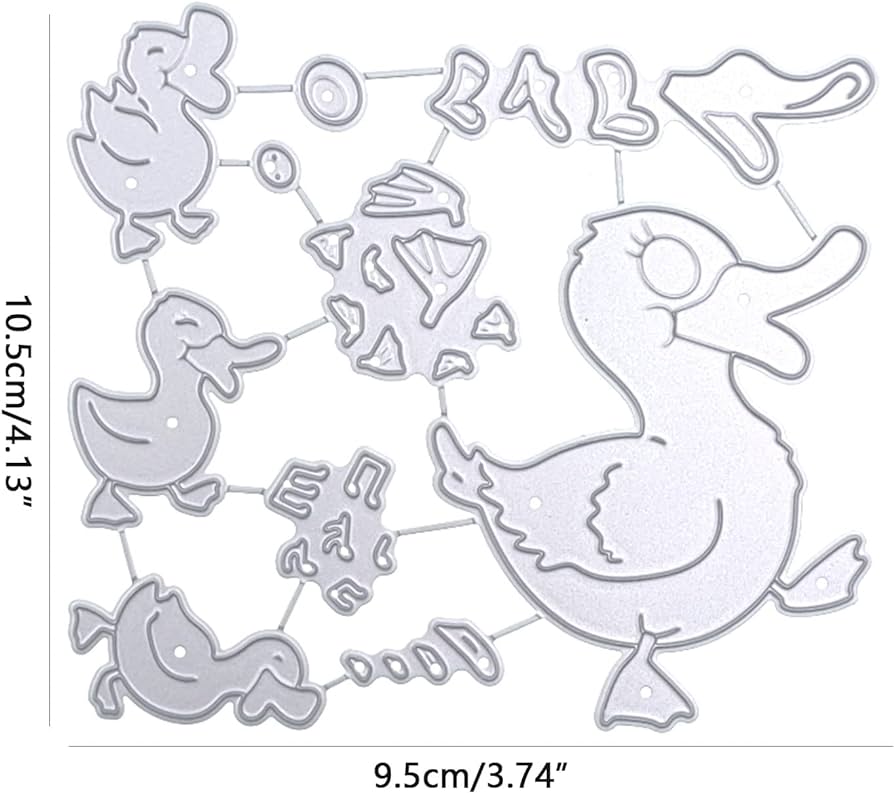 Set singing baby and mother ducks family metal cutting dies stencil diy scrapbooking embossing die cuts album template cutting dies stencil home kitchen