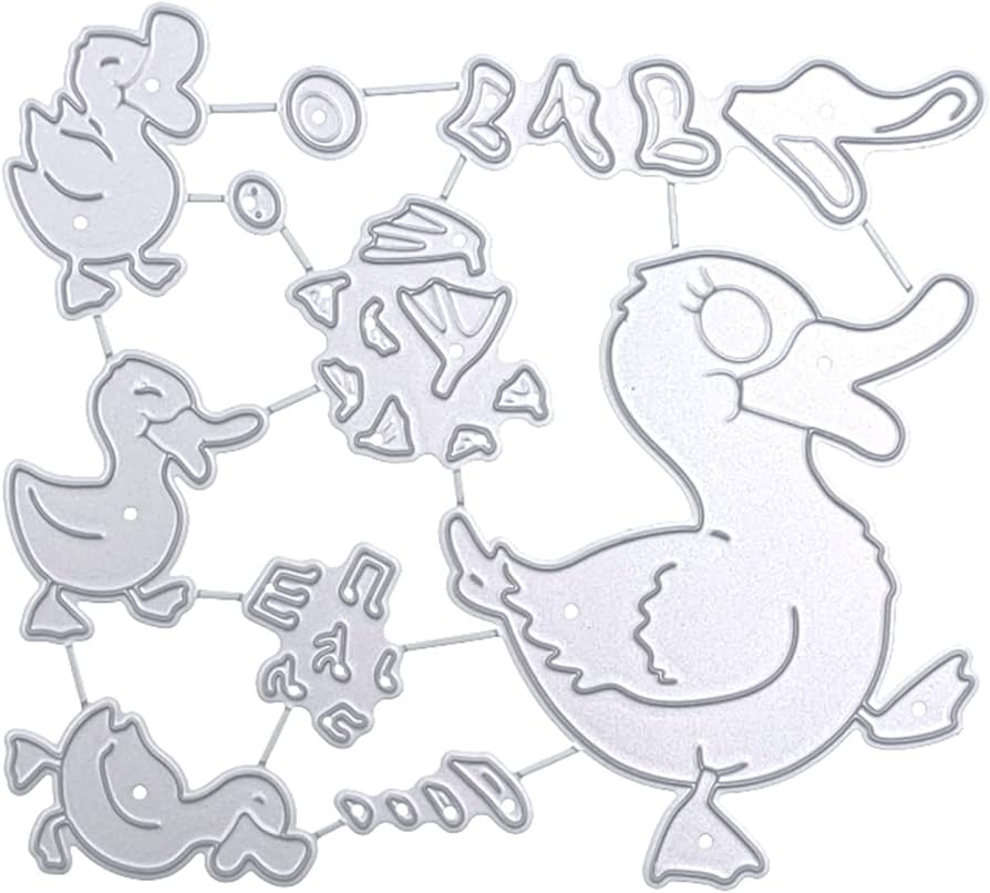 Set singing baby and mother ducks family metal cutting dies stencil diy scrapbooking embossing die cuts album template cutting dies stencil home kitchen
