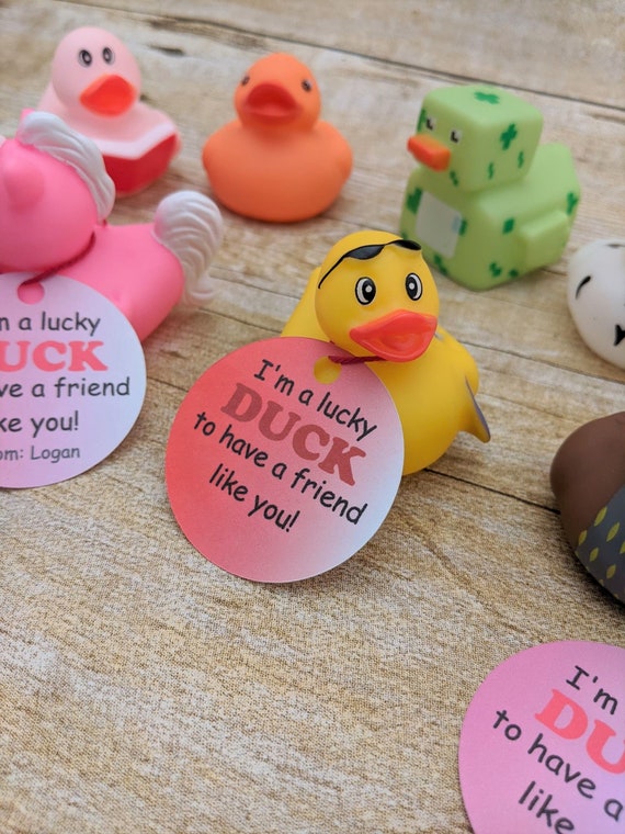 Preschool valentines kids classroom valentines daycare rubber duck valentine party favors kids valentines valentine gift duck