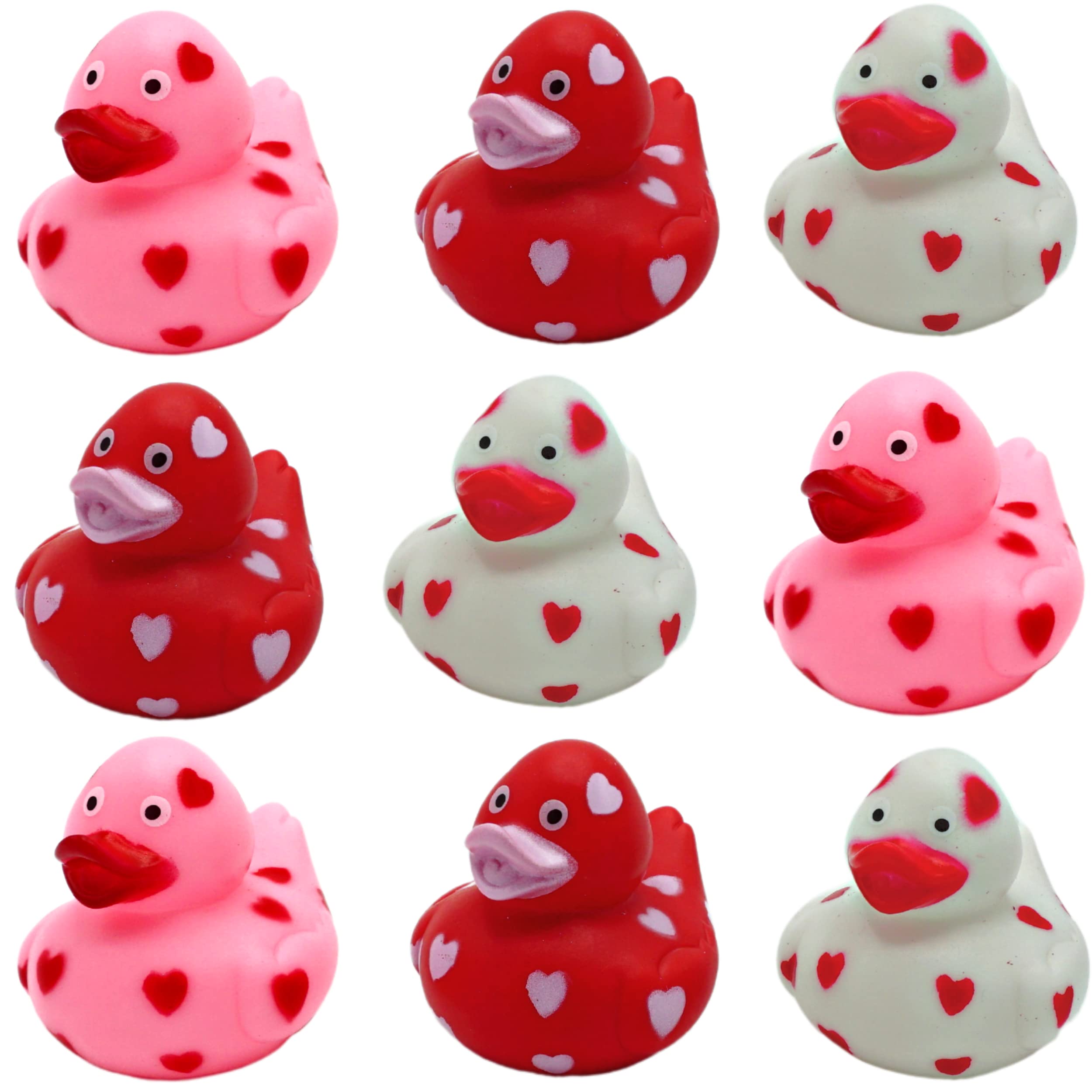 Es novelty valentines day rubber ducks pack heart themed duckies class valentines day gifts for kids bulk valentines day party favors classroom exchange prizes for kids class toys