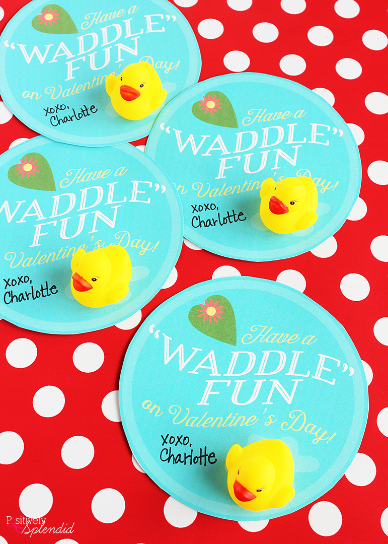 Easy classroom valentine idea rubber duck valentines