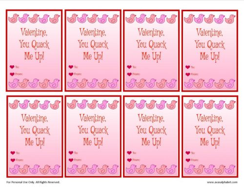 Adorable rubber ducky valentine cards
