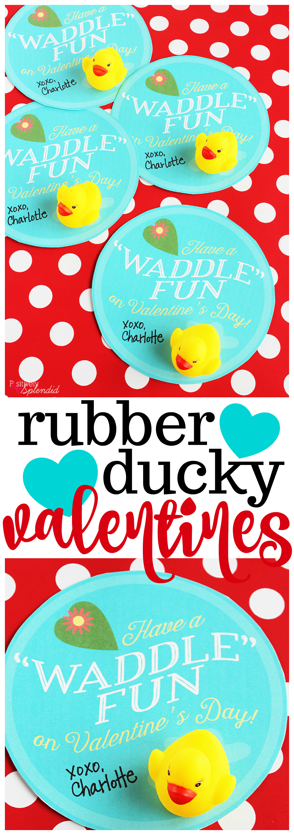 Easy classroom valentine idea rubber duck valentines