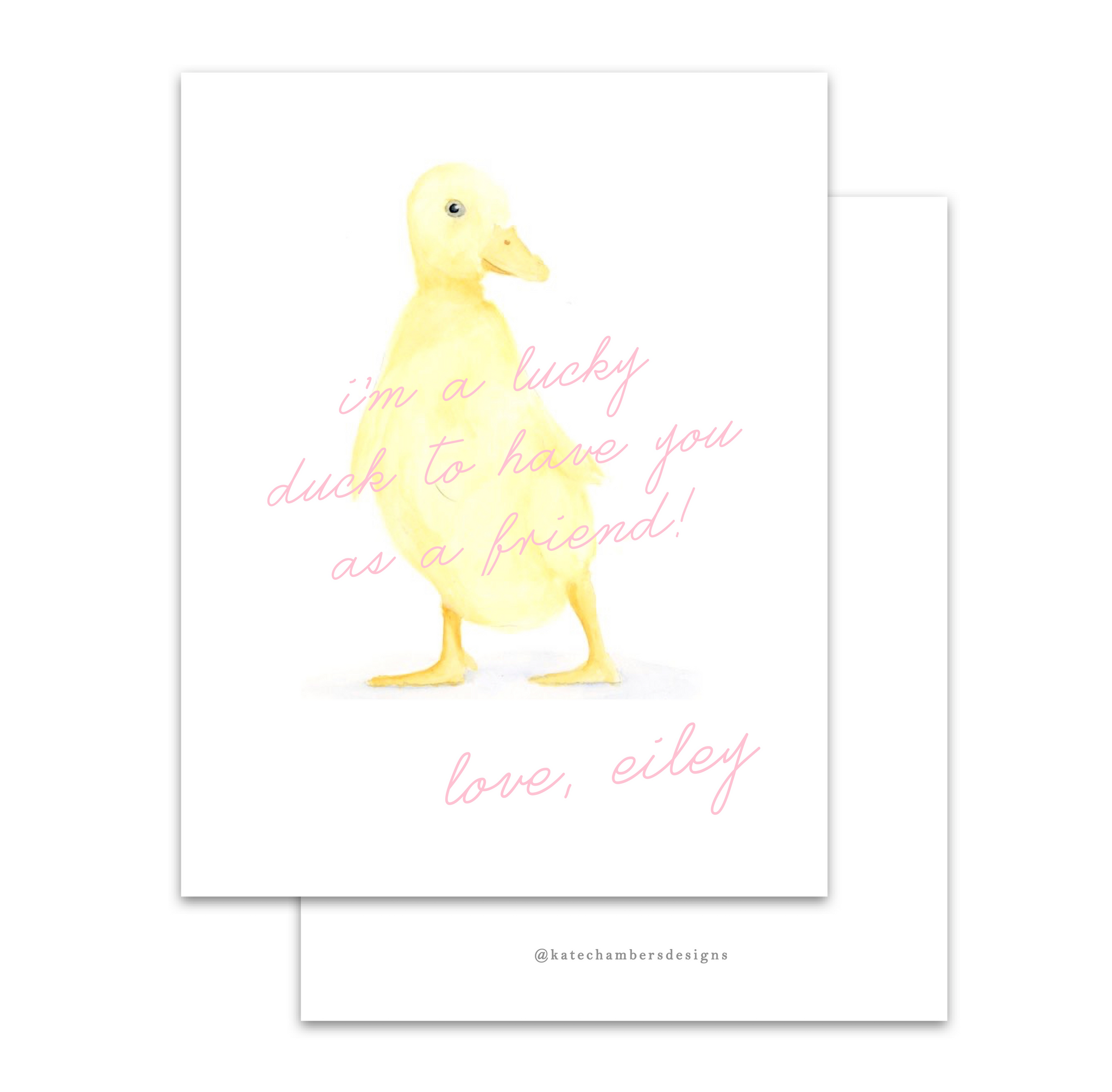 Pink script lucky duck valentines day card â designs