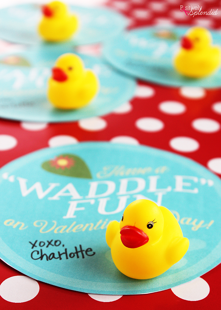 Easy classroom valentine idea rubber duck valentines