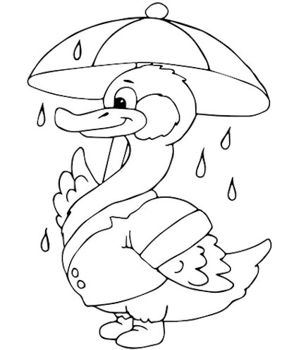 Cute duck coloring pages for toddlers kids