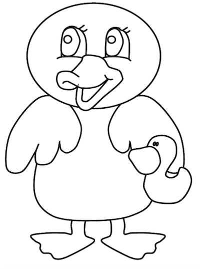Cute duck coloring pages for toddlers kids