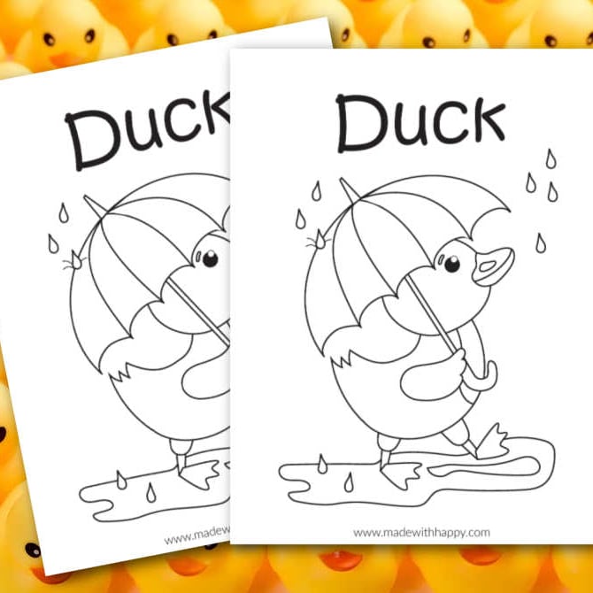 Free printable duck coloring page