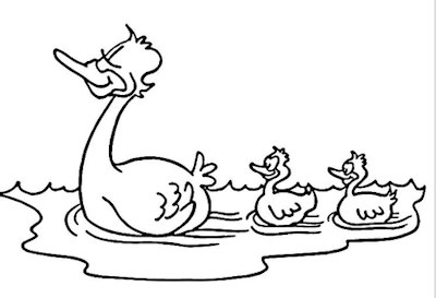 Cute duck coloring pages for toddlers kids