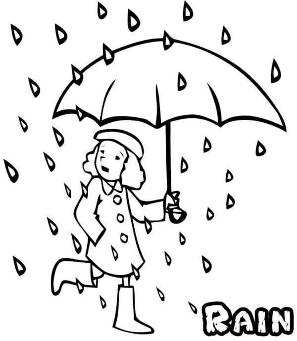 Donald duck got caught in the rain coloring page