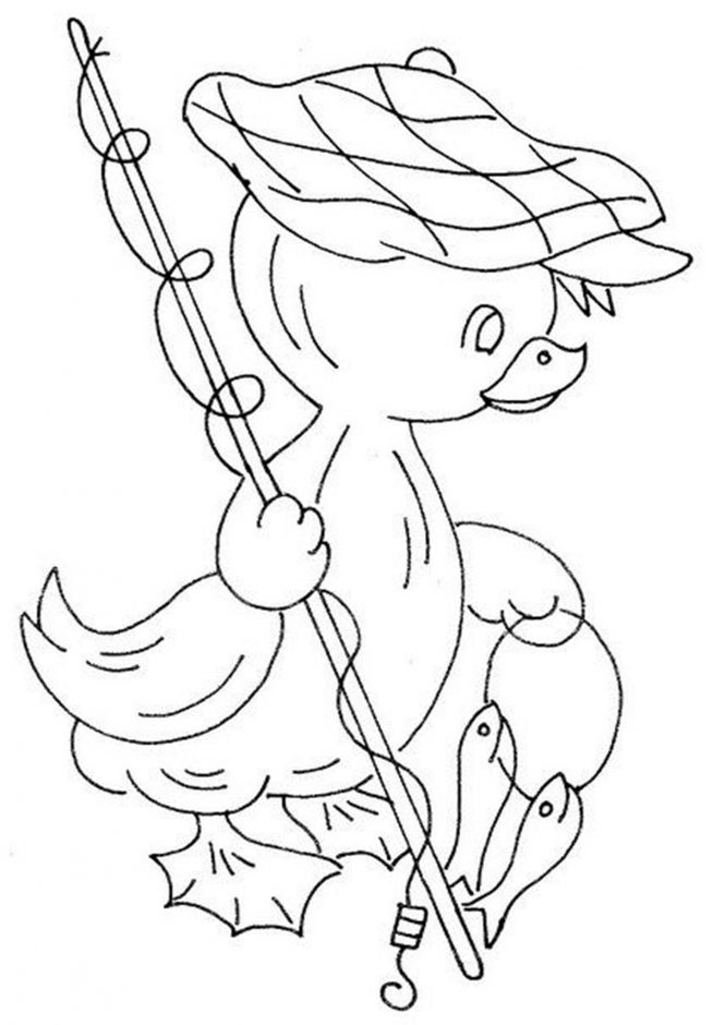 Free easy to print duck coloring pages
