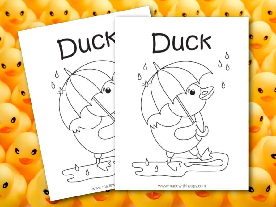 Free printable duck coloring page
