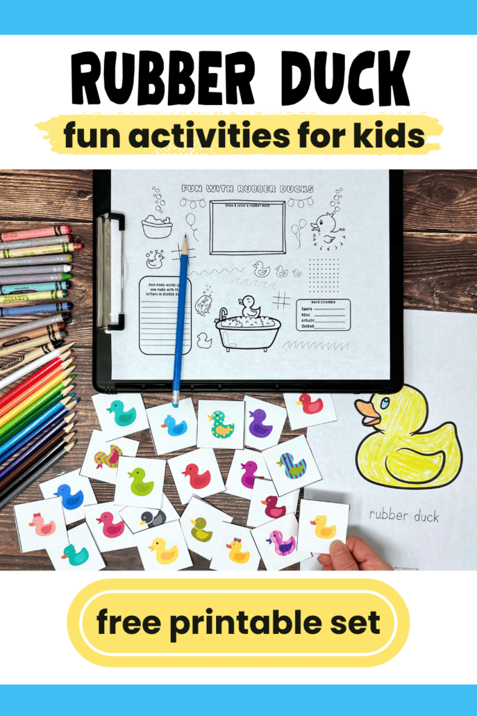 Rubber duck printable activities for learning fun free