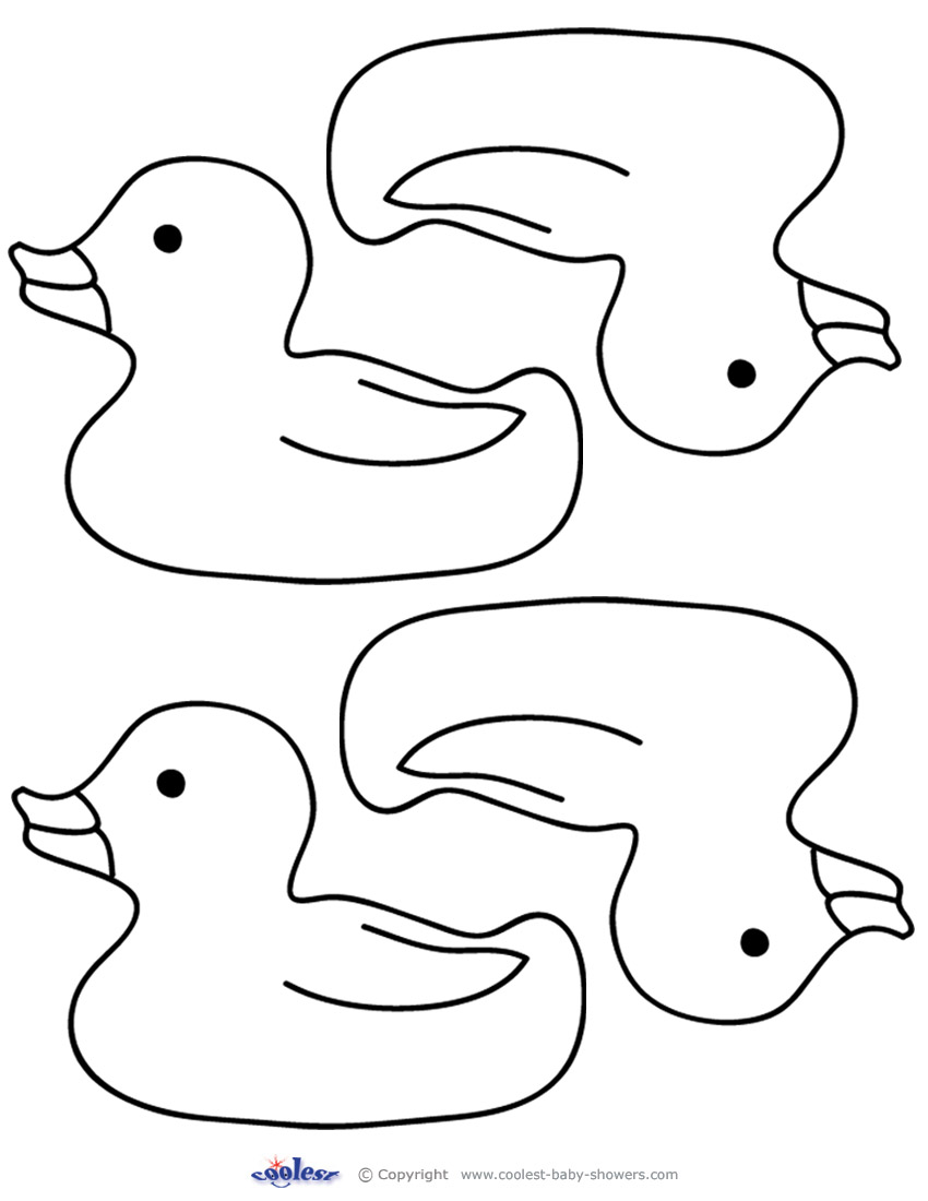 Blank printable rubber ducky thank you cards