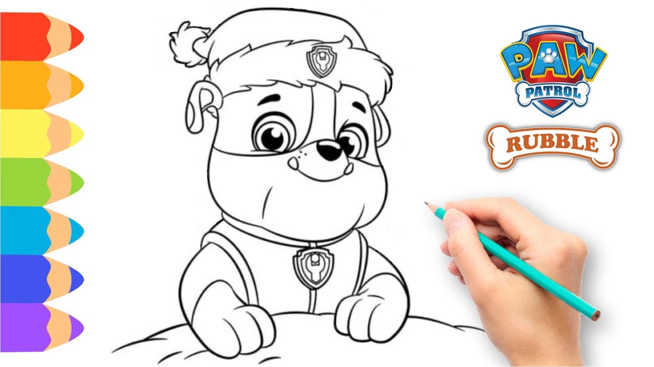 How to draw paw patrol ð paw patrol coloring book rubble ðµ