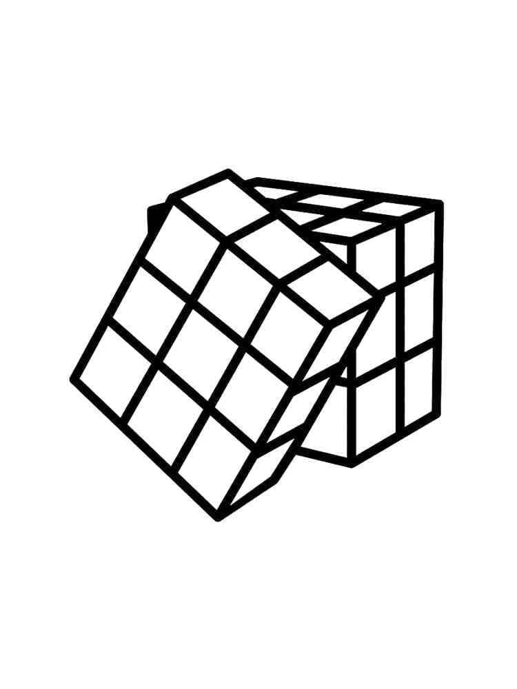Free drawing of rubiks cube coloring page