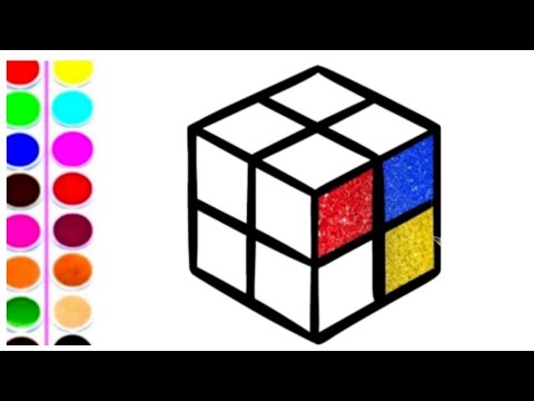 Rubik cube drawing for kidsrubik cube drawing colouring and painting for kids and toddlers