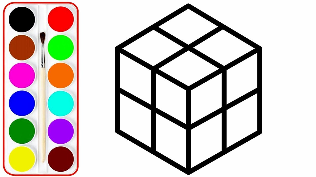 How to draw toy rubiks cube
