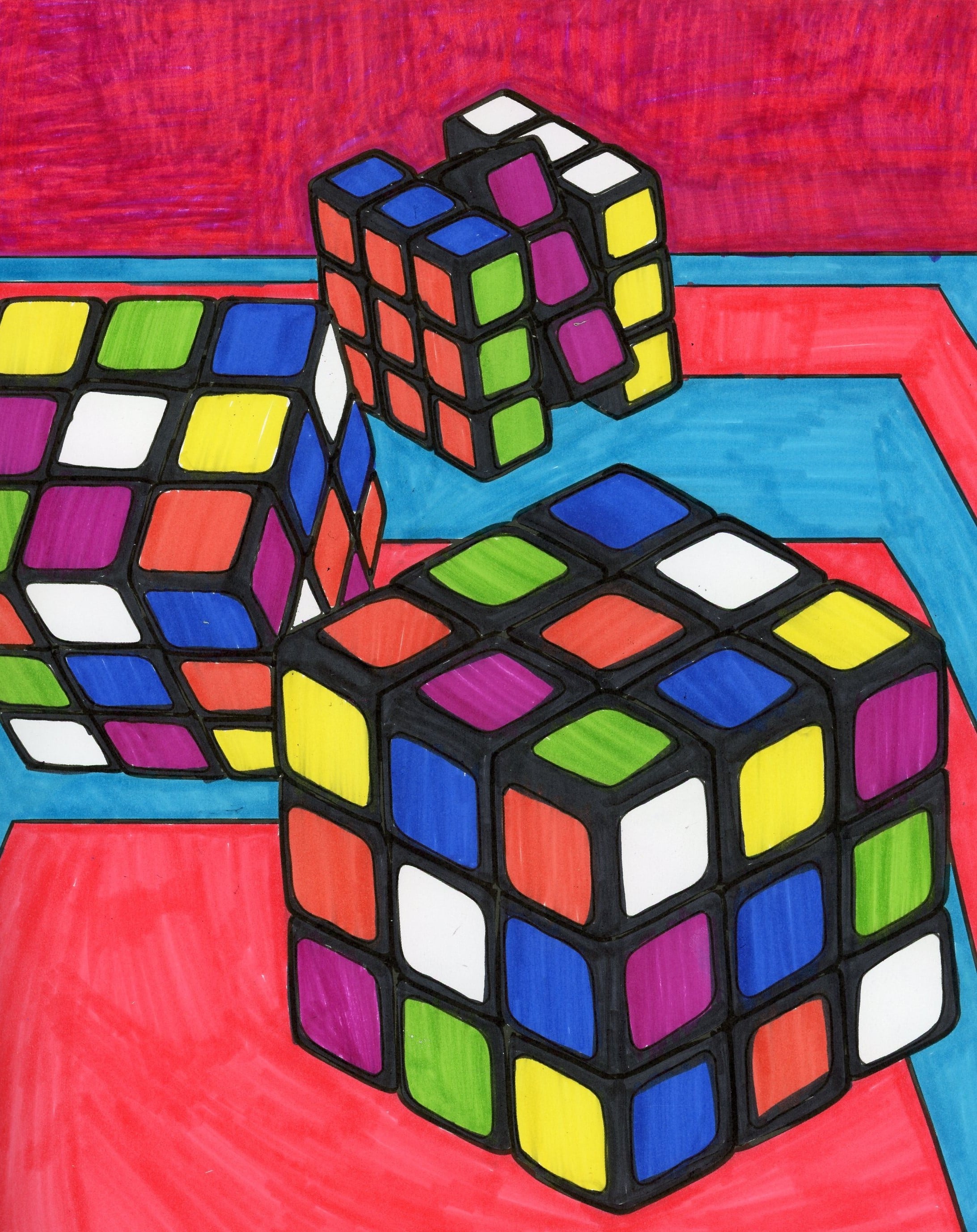 Rubiks cube from best of the s coloring book rcoloring
