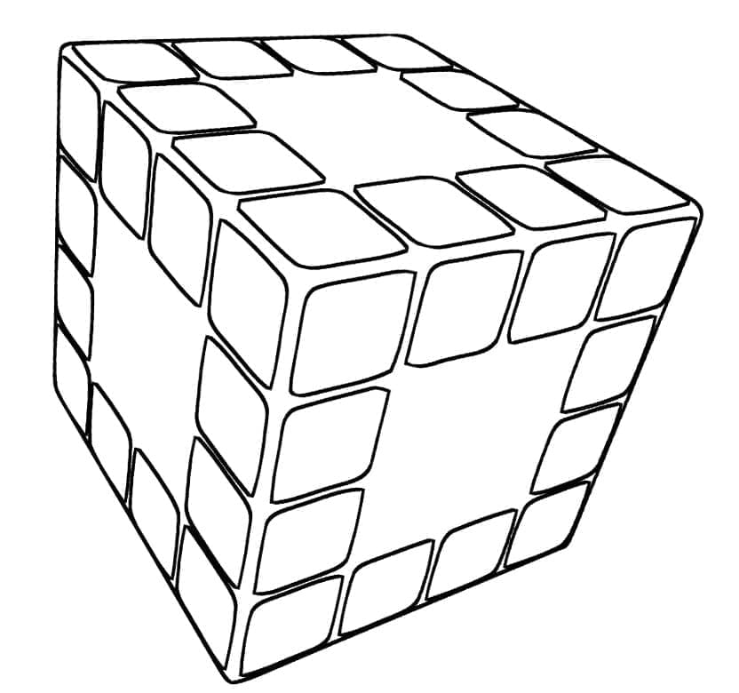 Rubiks cube for kids coloring page