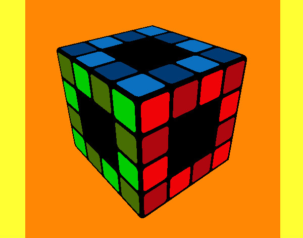 Colored page rubiks cube painted by mack