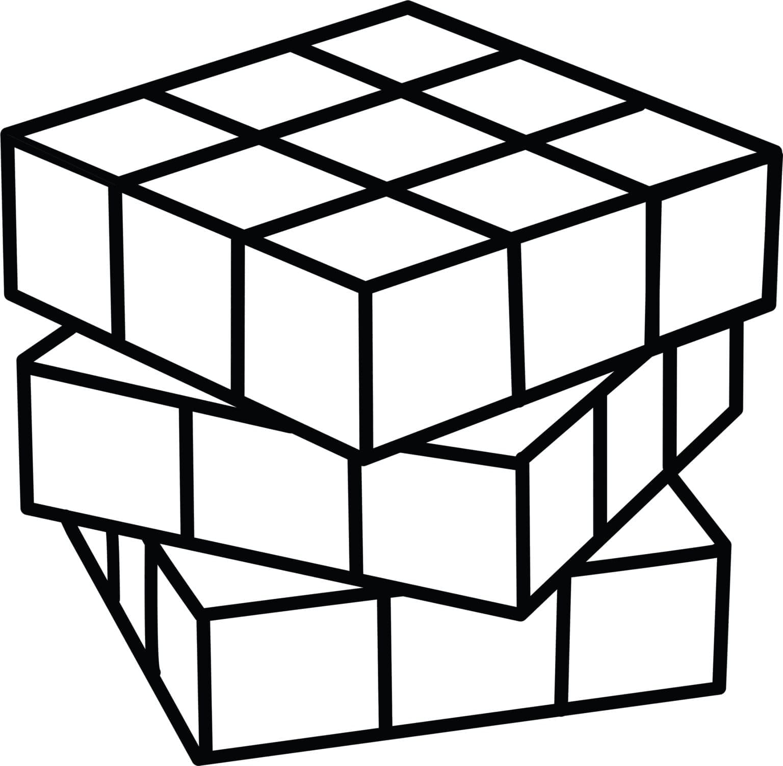 Print rubiks cube coloring page