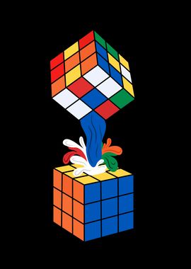 Rubiks cube game color poster picture metal print paint by roland andres