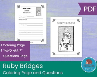 Ruby bridges coloring page and worksheets instant download