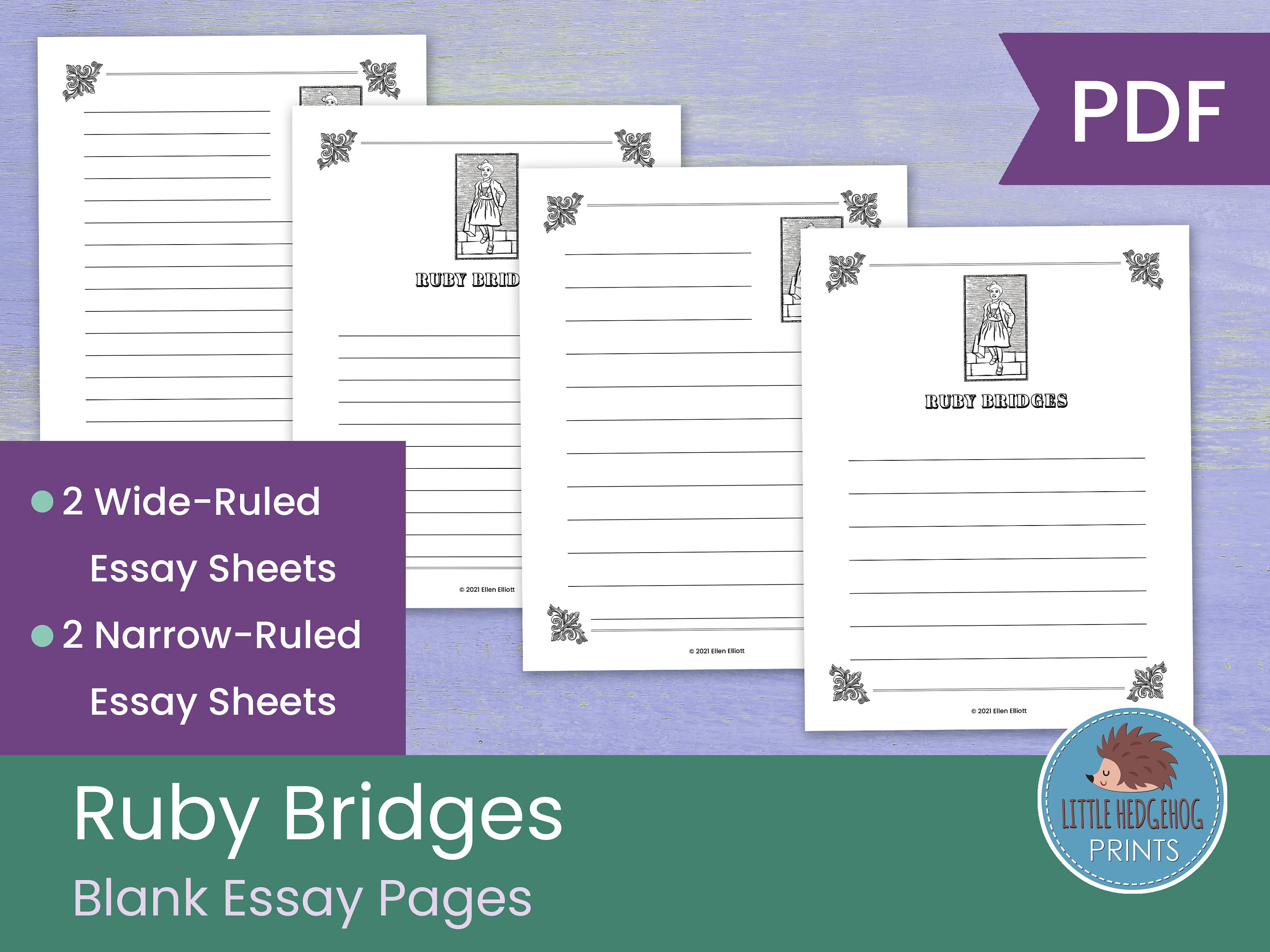 Ruby bridges coloring page and worksheets