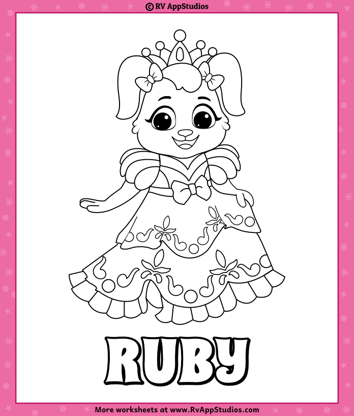 Ruby coloring pages for girls free printables for kids