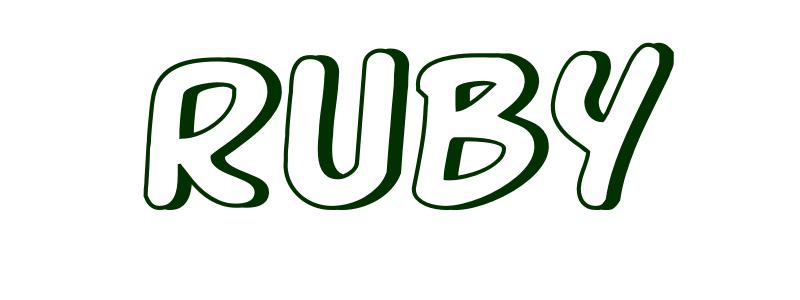 Coloring page first name ruby