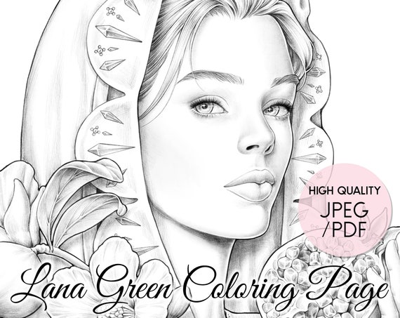 Ruby coloring page for adults grayscale coloring page instant download lana green art jpeg pdf