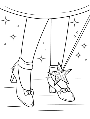 Ruby shoes coloring page free printable coloring pages