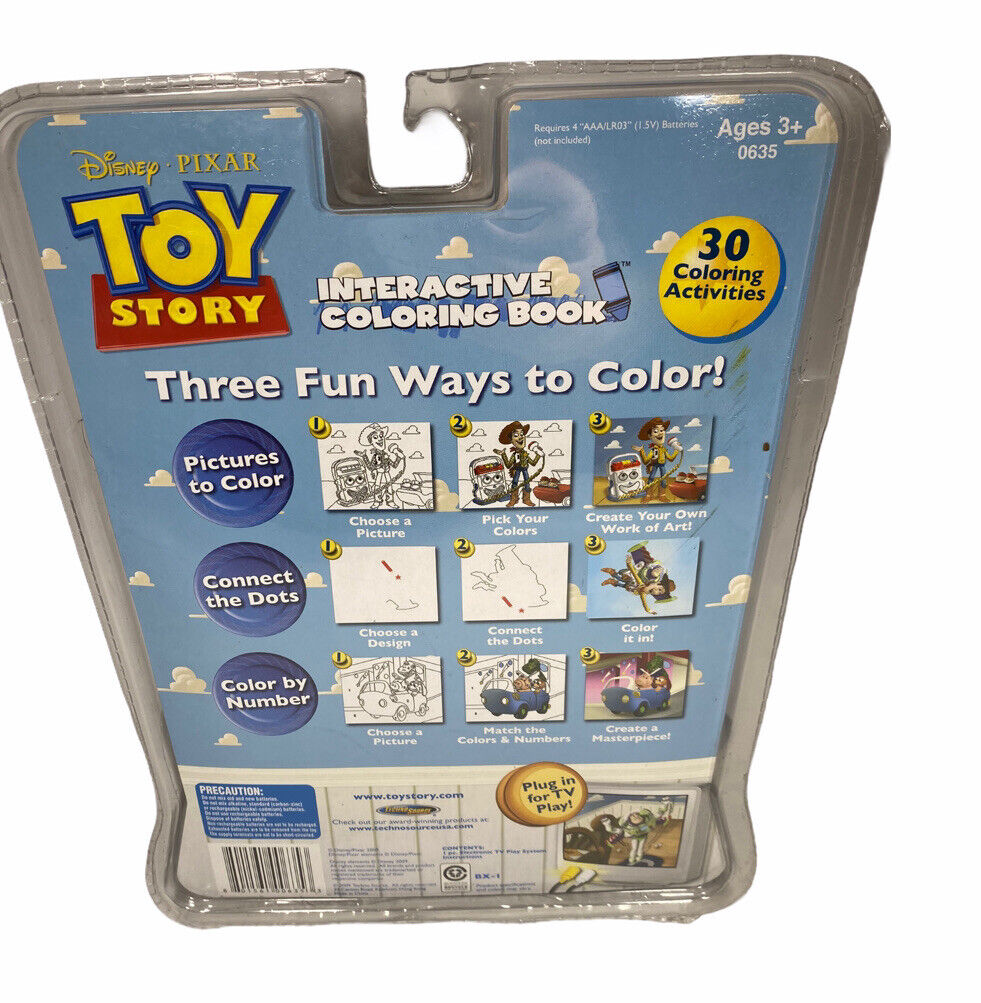 Toy story interactive coloring book connect the dots plug into tv nip